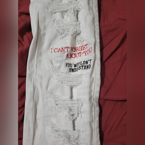 Embellish Jeans Mens 36x29 Olvidar Cargo Denim Pants Slim Distressed Skater Goth - Picture 3 of 11